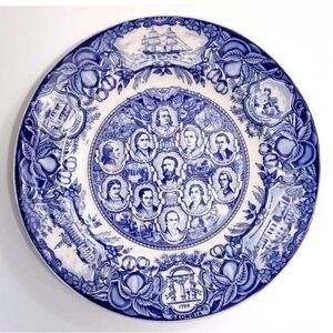 Wedgwood Georgia Historical Blue Plate Portraits Of Great Georgians Decorative